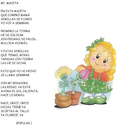 POEMAS INFANTILES Y DIBUJOS DE LA PRIMAVERA