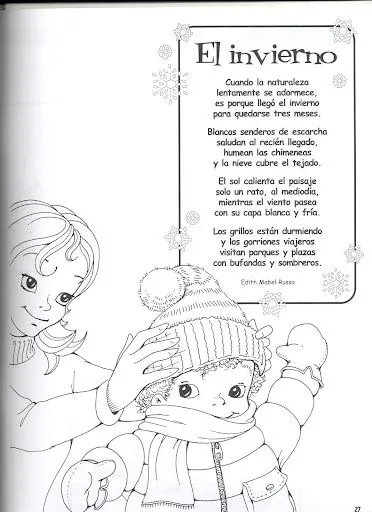 POEMAS DE INVIERNO CON DIBUJOS PARA PINTAR