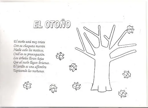 POEMAS DE OTOÑO CON DIBUJOS PARA PINTAR