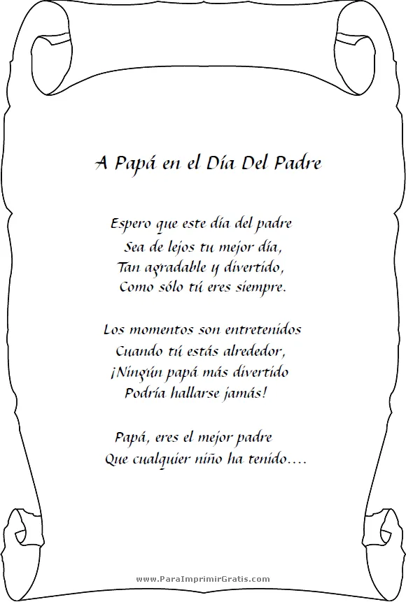 Poemas para el Día del Padre - Para Imprimir Gratis ...