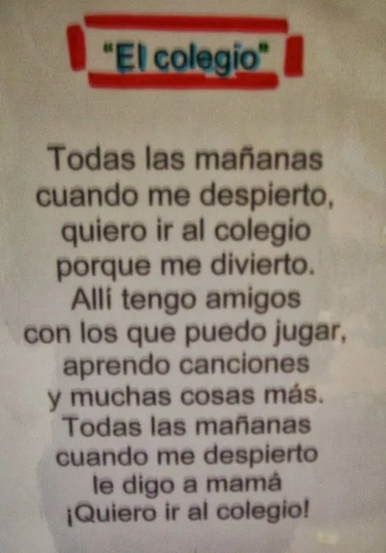 Poesia del colegio - Imagui