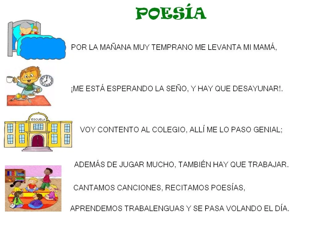 POESIA EL COLEGIO | Rincón de infantil