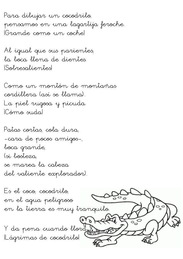 Poesía: Para dibujar un cocodrilo