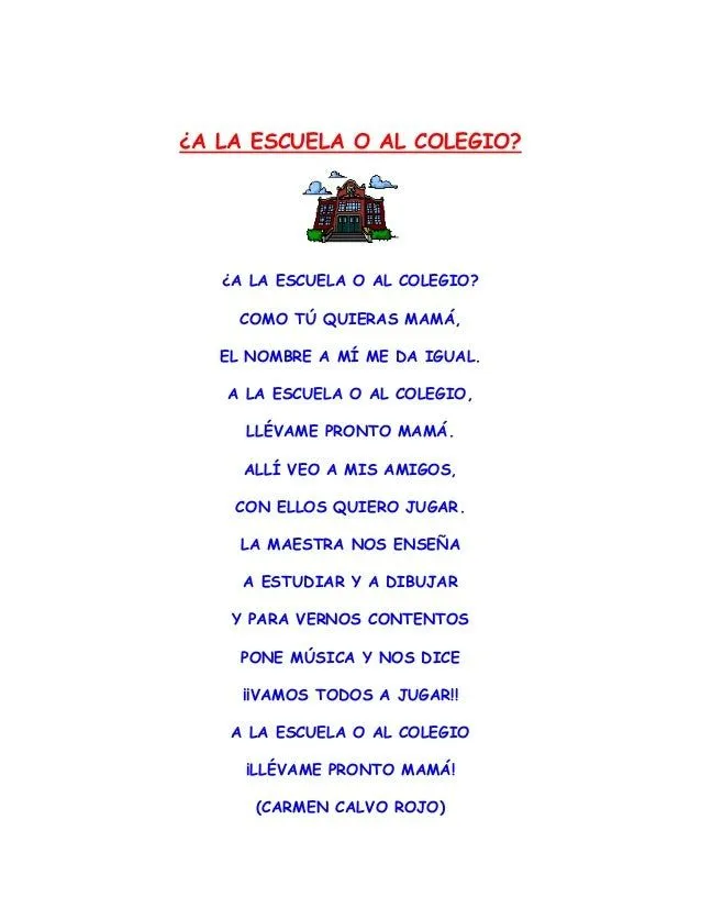 Poesia a la escuela o al colegio