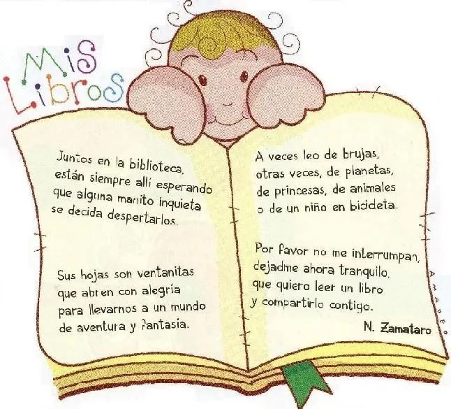 Poesía "Mis libros" N. Zamataro. | día del libro | Pinterest