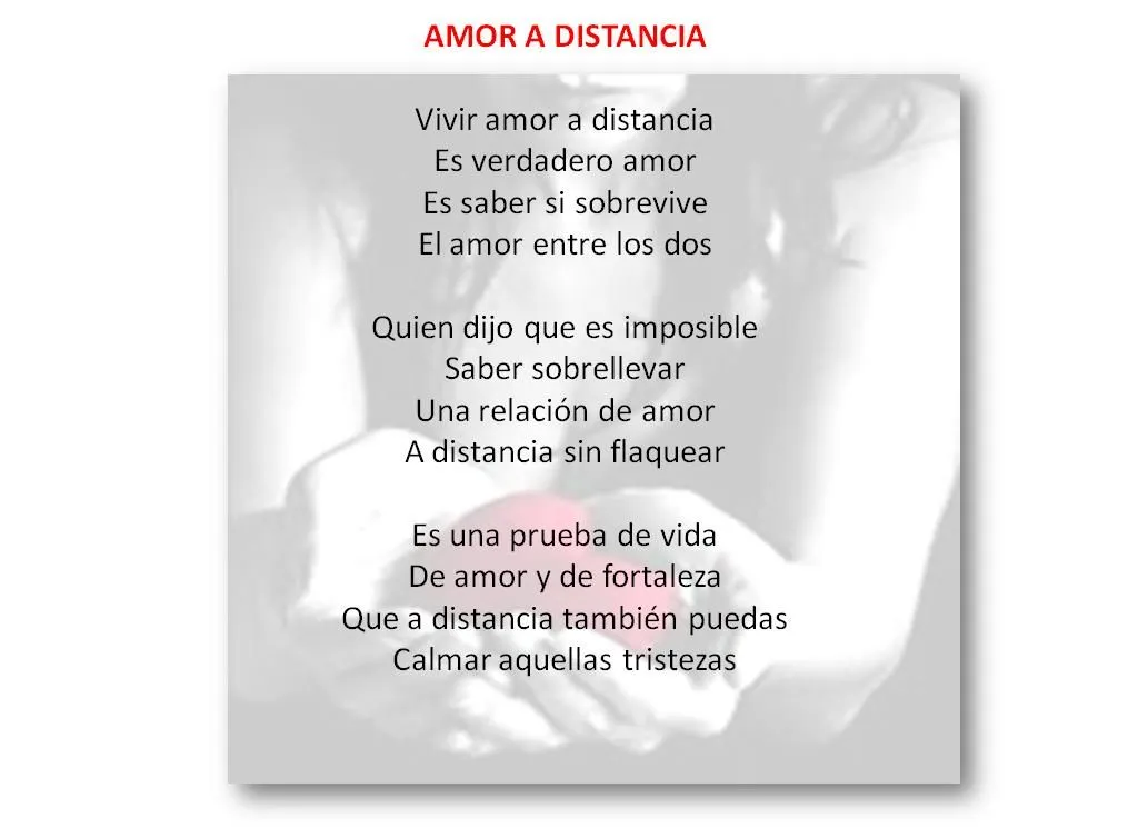 Poesias de amor en la distancia : Amor Poemas Frases Cartas