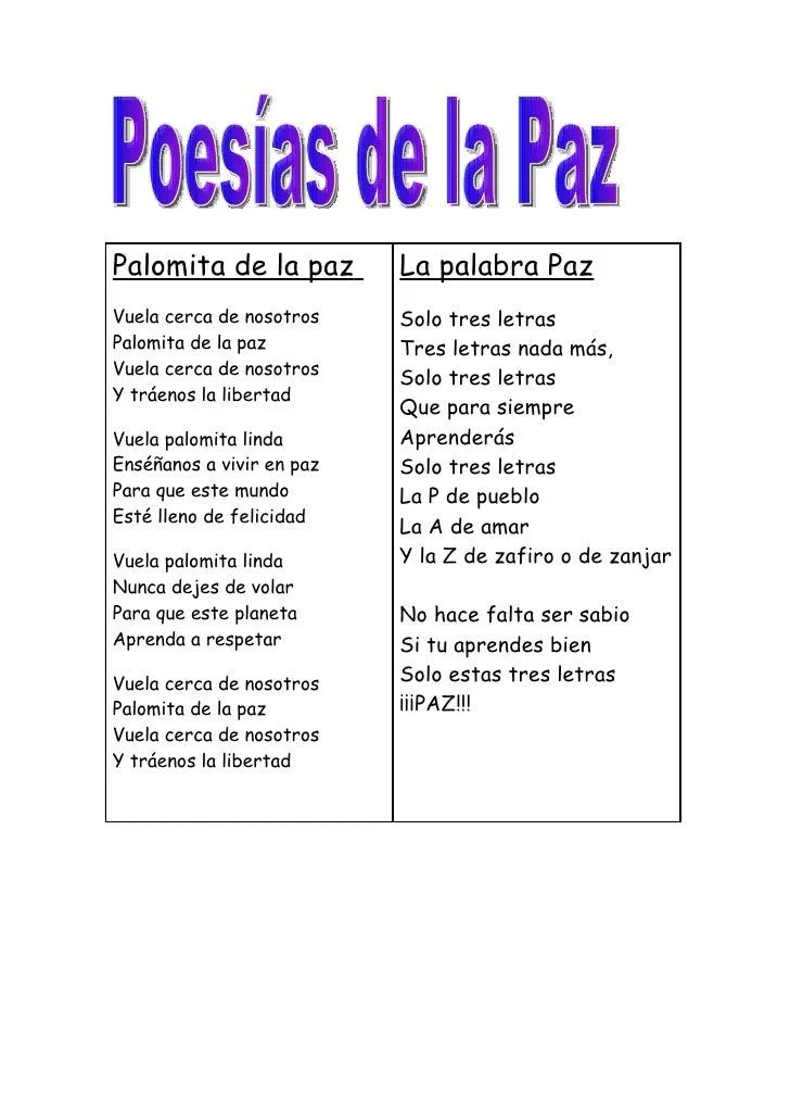 Poesias De La Paz