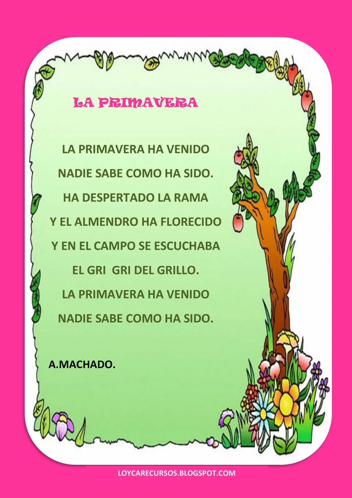 Poesias de la primavera para niños de primaria - Imagui