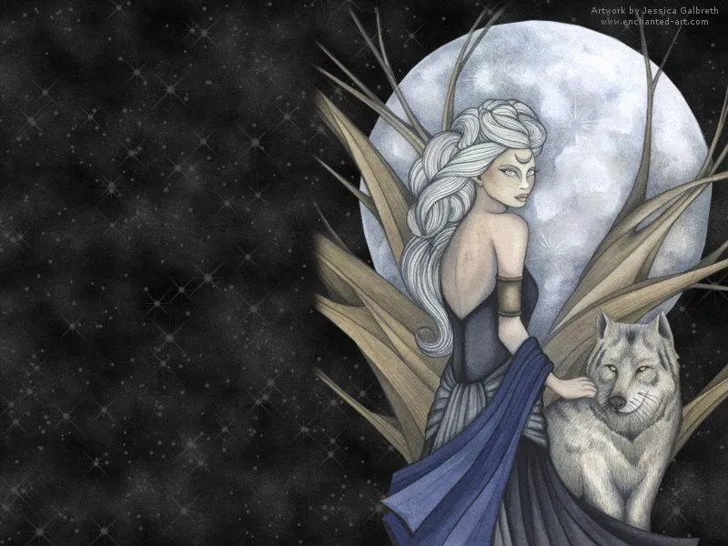 poetas del universo: La Dama de la luna Y El Lobo