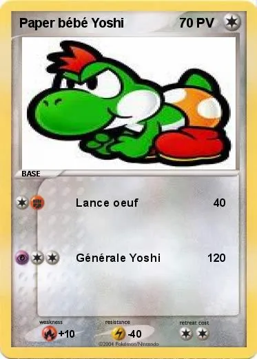 Pokémon Paper bébé Yoshi - Lance oeuf - Ma carte Pokémon