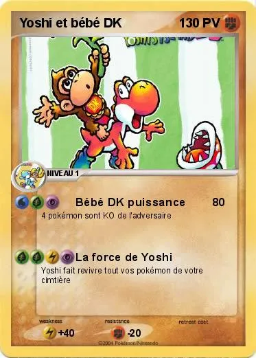 Pokémon Yoshi et bébé DK - Bébé DK puissance - Ma carte Pokémon