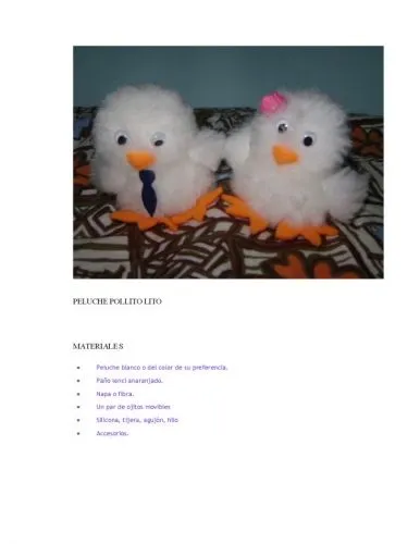 Documento PELUCHE POLLITO LITO - grupos.