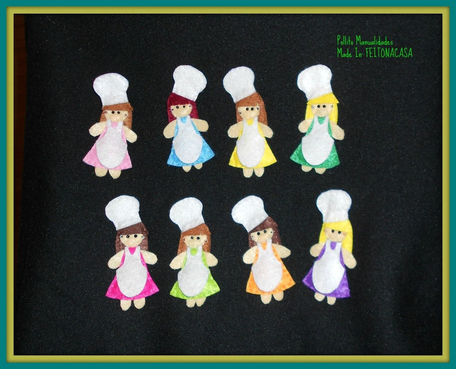 Pollito manualidades: Broches de cocineras