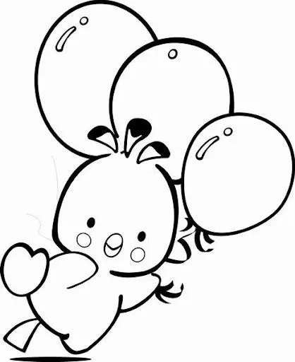 Pollitos enamorados animados para colorear - Imagui
