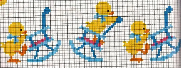 Pollitos en mecedoras | Superfavoritos | Pinterest | Cross Stitch ...