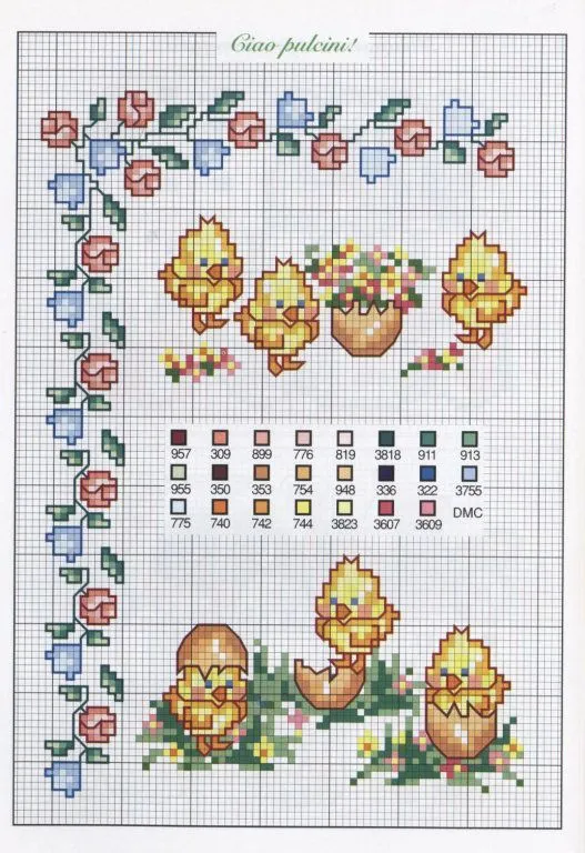 Pollitos en punto de cruz gratis - Imagui | Patrones de punto de ...