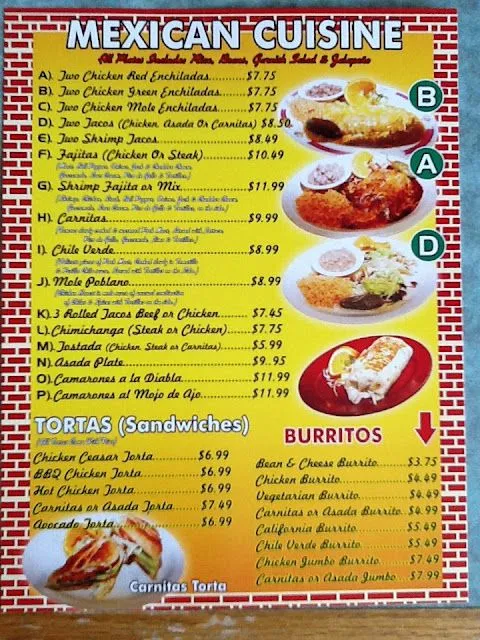 El Pollo Feliz: Menu