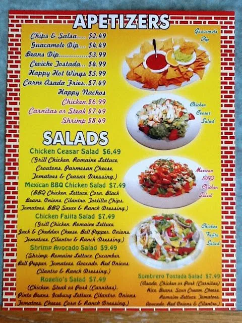 El Pollo Feliz: Menu