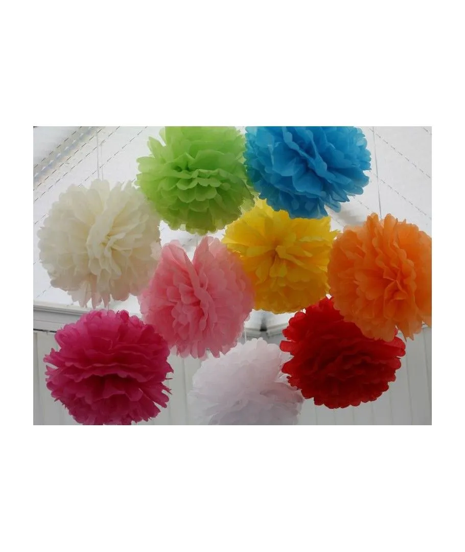 Pompones de colores de papel de seda