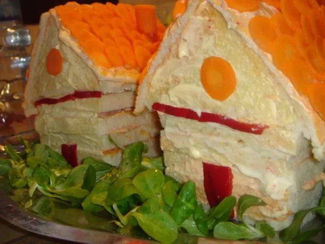 Pomporones: Casitas de sandwich