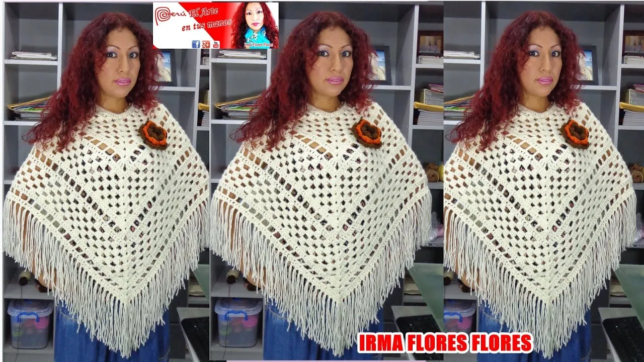 PONCHO CALADO TEJIDO A CROCHET PARA DAMA PASO A PASO - YouTube