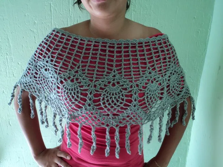Ponchos tejidos al crochet+patrones - Imagui