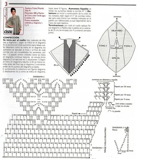 Poncho Tunica Tejida Patron - Patrones Crochet