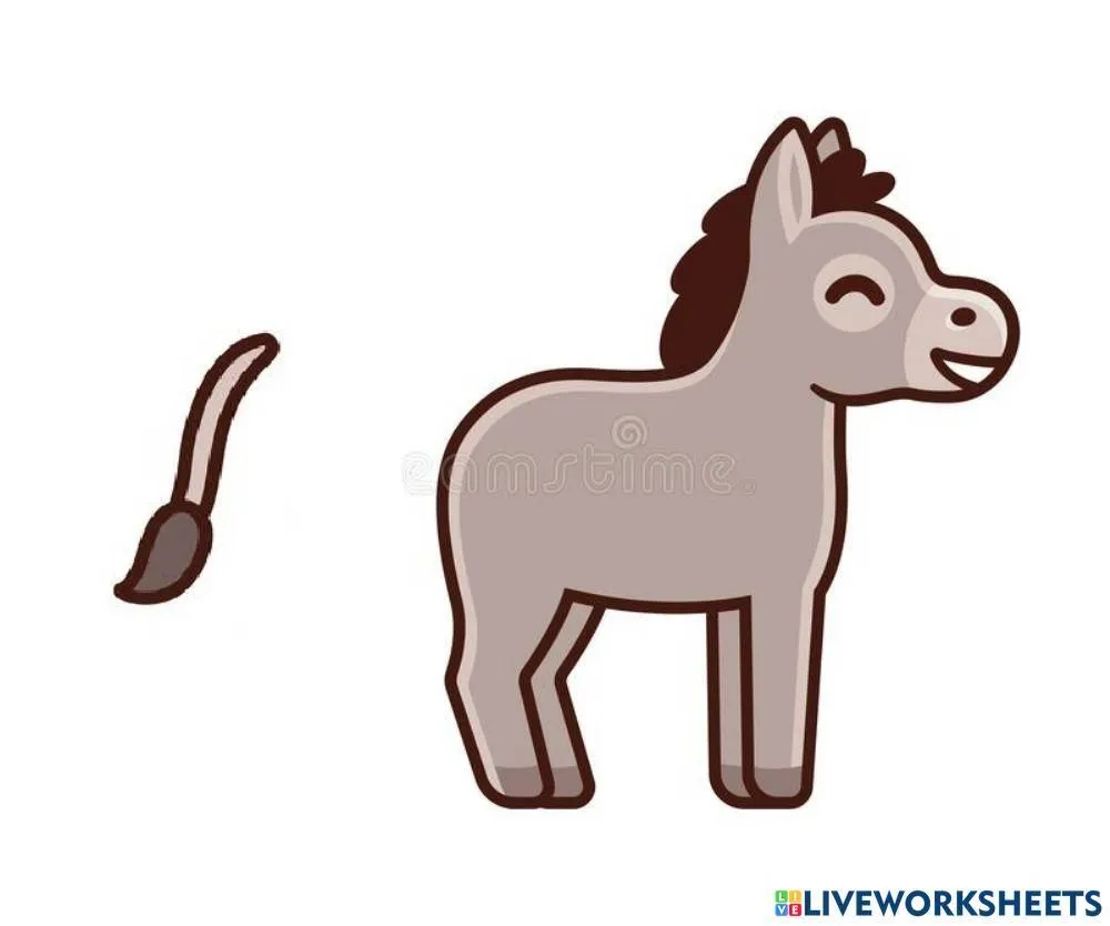 Ponle la cola al burro worksheet | Live Worksheets