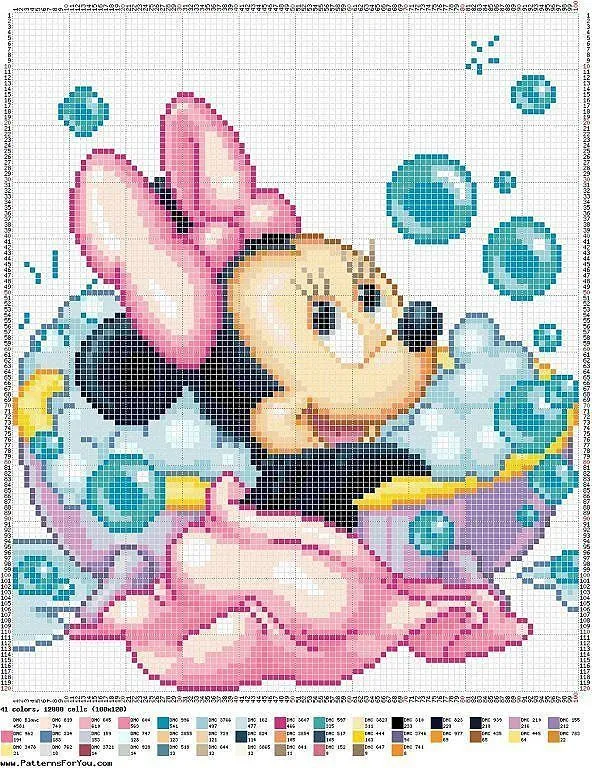 Ponto cruz Minnie baby - Imagui