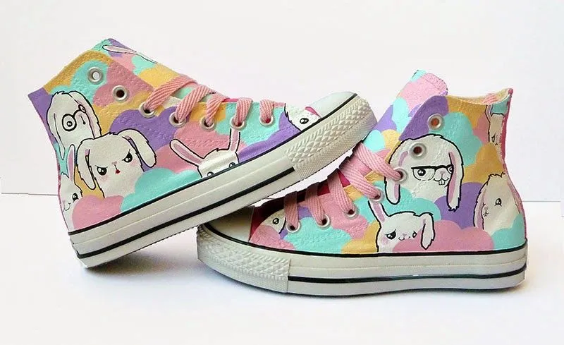 Pony Chops: Bunnies & Pastel Clouds Converse