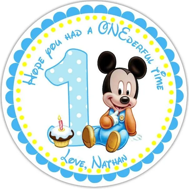 Baby Mickey Personalized Stickers Party Favor by sharenmoments