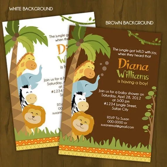 Safari BABY SHOWER invitation Jungle Baby por SplashboxPrintables