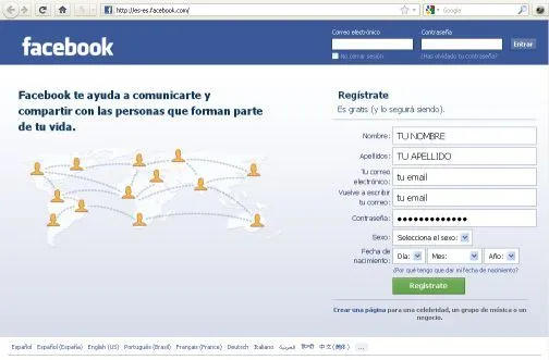 Portadas para Facebook en español: Crear cuenta facebook en español