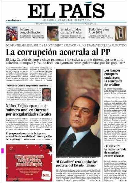 Las portadas de El País para recusar a Garzón - Libertad Digital