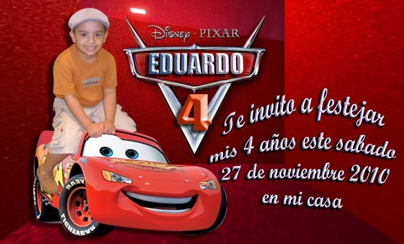 MI PORTAFOLIO BLOG: TARJETA CUMPLE EDUARDO CARS