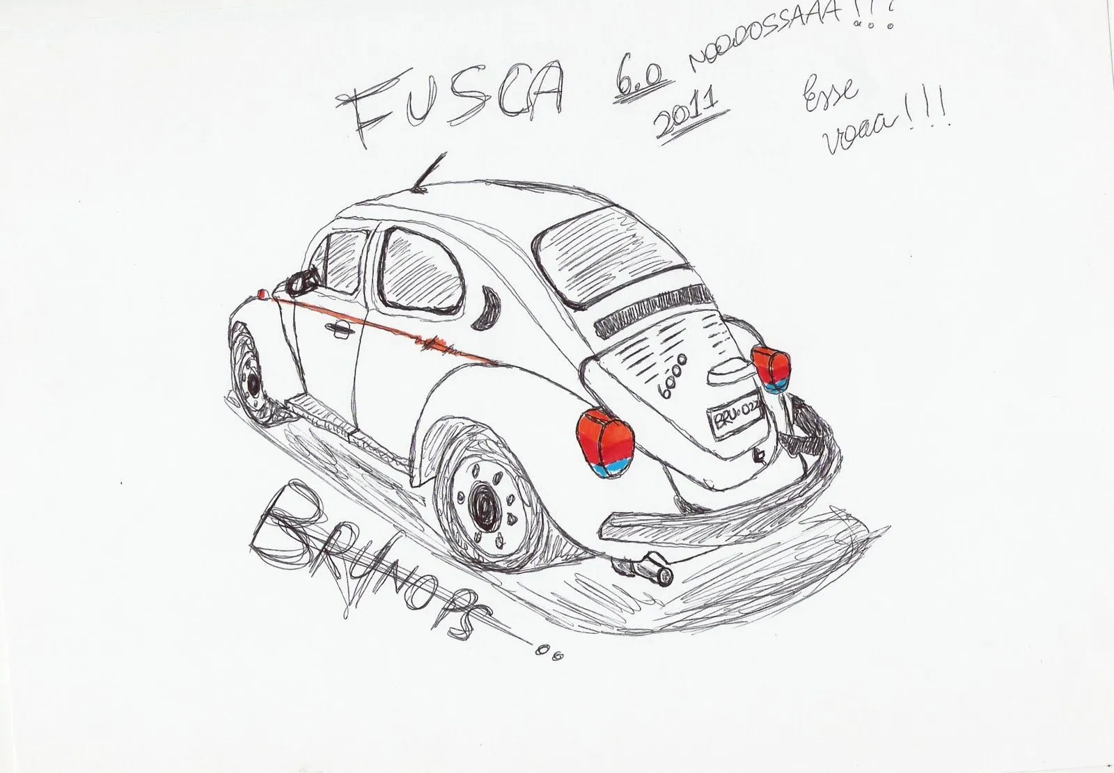 PORTIFÓLIO de BRUNO P SILVA: Desenhos: Fusca