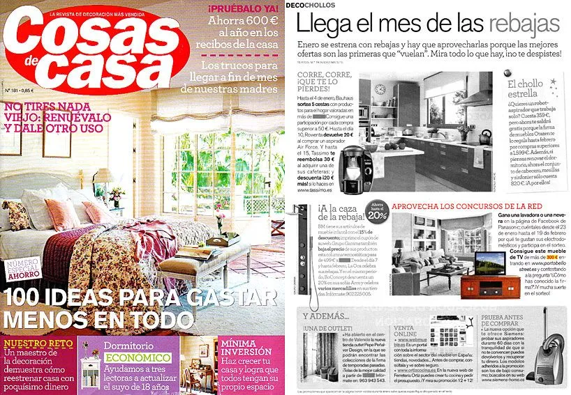 PortobelloStreet.es en Revista Cosas de Casa - Enero 2012 Página 62