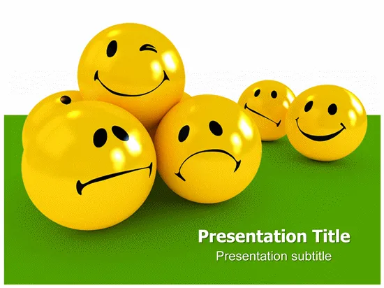 Positive Attitude Powerpoint Template with Emoticons | Powerpoint ...