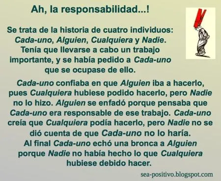 SEA POSITIVO: Ah, la responsabilidad...!