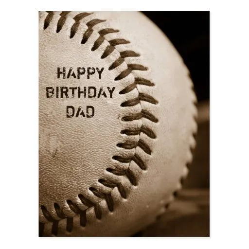 Postal del béisbol del papá del feliz cumpleaños de Zazzle.