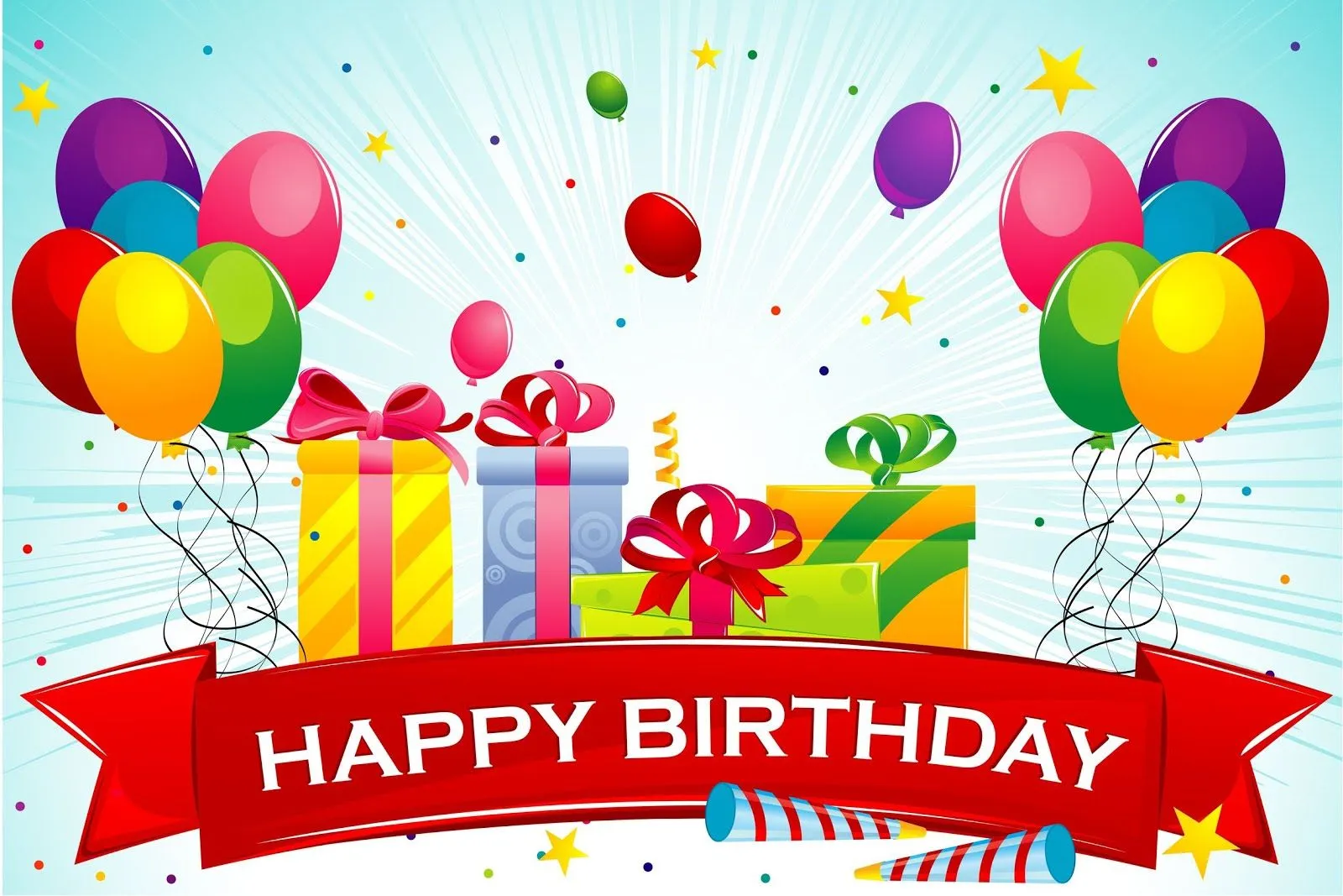 Postal de cumpleaños con mensaje Happy Birthday | Banco de Imagenes