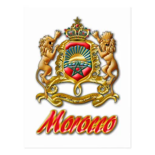 Postal del escudo de armas de Marruecos de Zazzle.