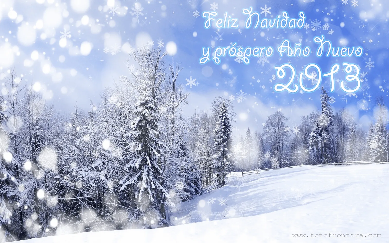 Postal de Invierno con mensaje "Feliz Navidad y próspero Año Nuevo ...