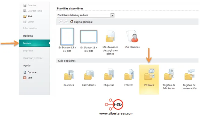 Como hacer una postal – Publisher 2010 - CiberTareas