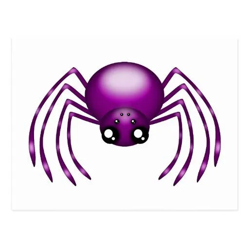 Postal púrpura de la araña del dibujo animado | Zazzle