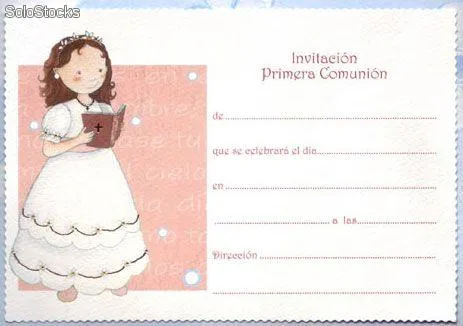 Primera Comunión invitaciones de niña - Imagui