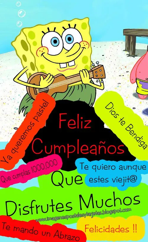 Postales de Cumpleaños - Postal de Bob Sponja ~ Imagenes Postales ...