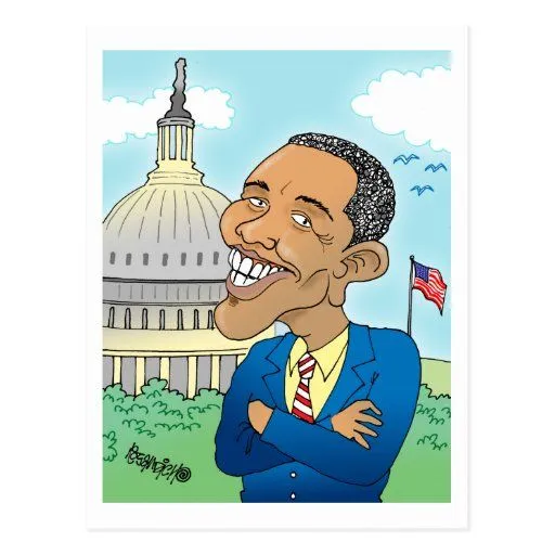 POSTALES DEL DIBUJO ANIMADO DE OBAMA | Zazzle