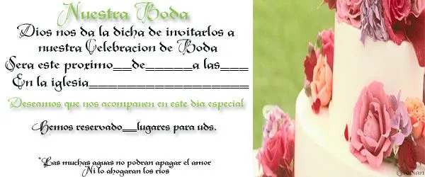 Tarjetas de Invitación para Bodas