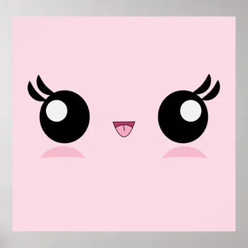 Poster de la cara del bebé de Kawaii de Zazzle.